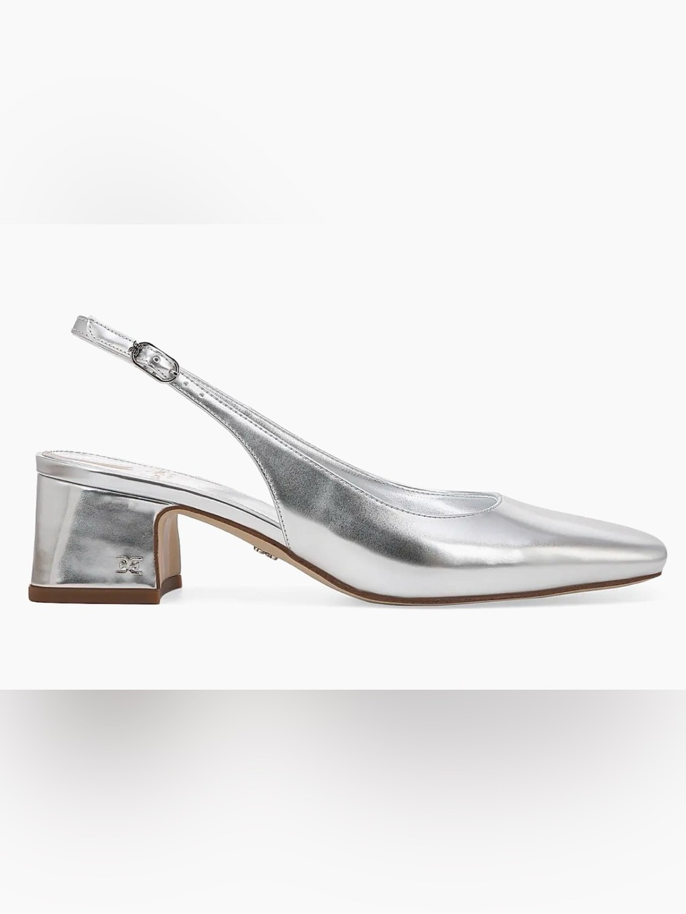 Sam Edelman Silver Slingback Block Heel Pumps - Women